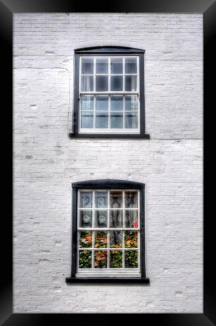 Geraniums in the Window Framed Print by Nigel Bangert