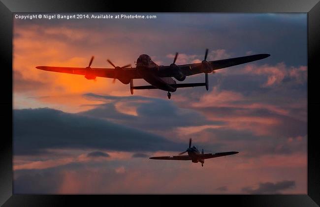 Lancaster and Hurricane of the BBMF Framed Print by Nigel Bangert