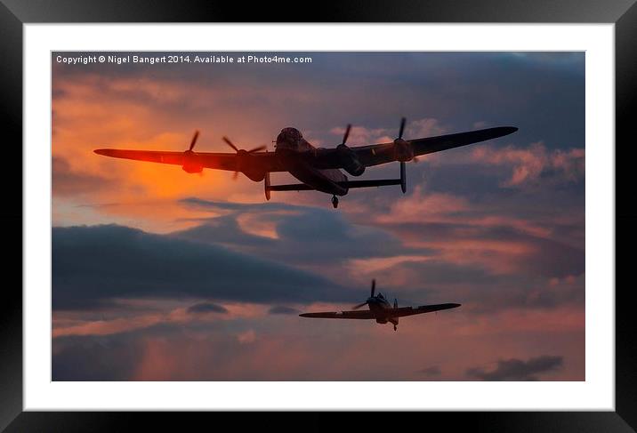 Lancaster and Hurricane of the BBMF Framed Mounted Print by Nigel Bangert