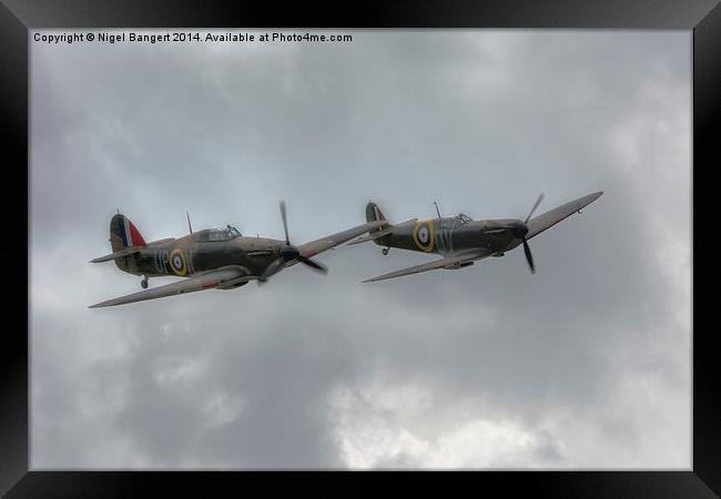 Mk1 Spitfire and Hurricane Framed Print by Nigel Bangert
