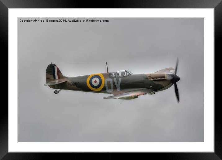  Mk1 Supermarine Spitfire Framed Mounted Print by Nigel Bangert