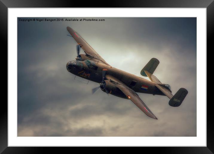  North American B-25 Mitchell Bomber Framed Mounted Print by Nigel Bangert