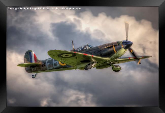  P7350 Spitfire Mk IIa Takeoff Framed Print by Nigel Bangert