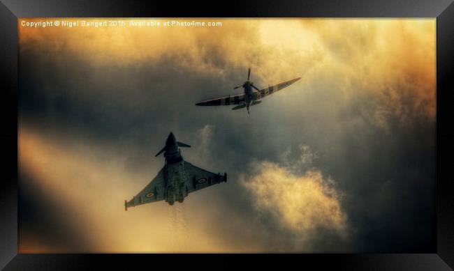  Eurofighter and Spitfire Flypast Framed Print by Nigel Bangert