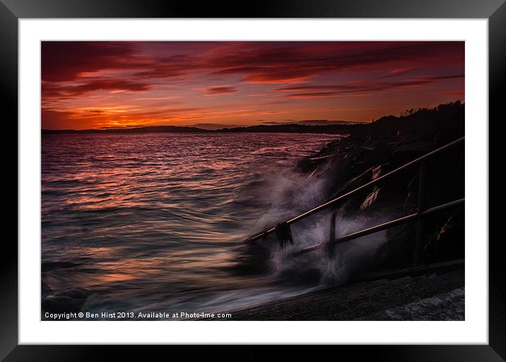 Monifieth Sunset Framed Mounted Print by Ben Hirst