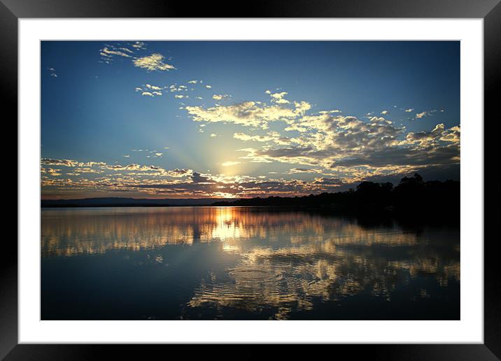St Georges Basin Sunset Framed Mounted Print by Alison Johnston