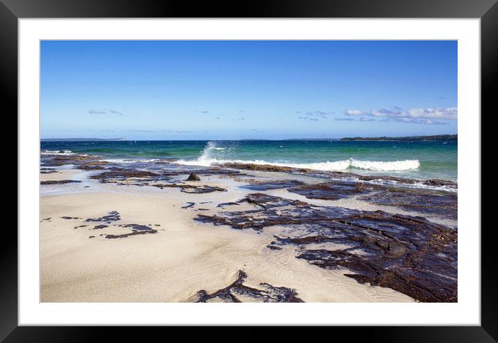 Huskisson Beach Rock Shelf  Framed Mounted Print by Alison Johnston