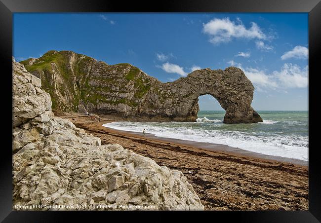 Durdle Door Durasic Coast Framed Print by Donald Davis