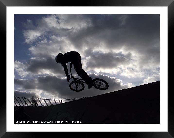 Stunt rider Framed Mounted Print by Ali Kernick