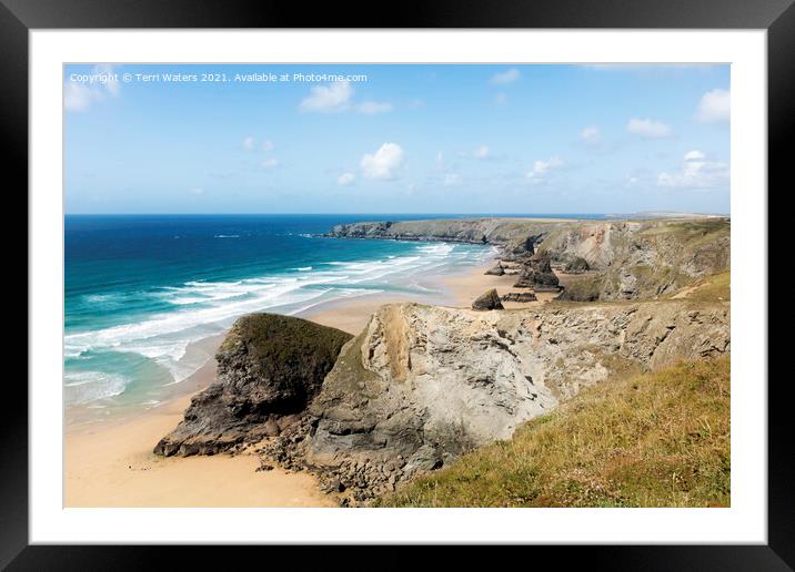 North Coast Of Cornwall Bedruthan Steps to Trevose Framed Mounted Print by Terri Waters