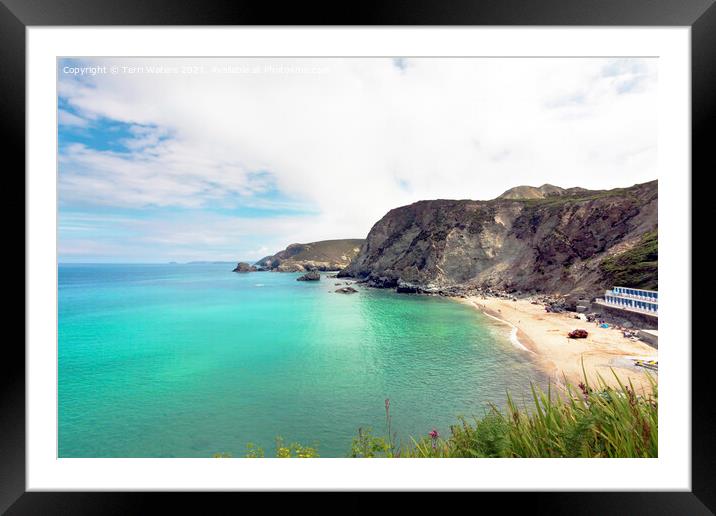Trevaunance Cove St Agnes Framed Mounted Print by Terri Waters