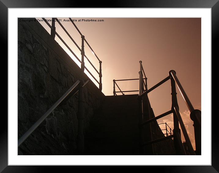 Chippy steps at Sennen Cove Framed Mounted Print by Terri Waters