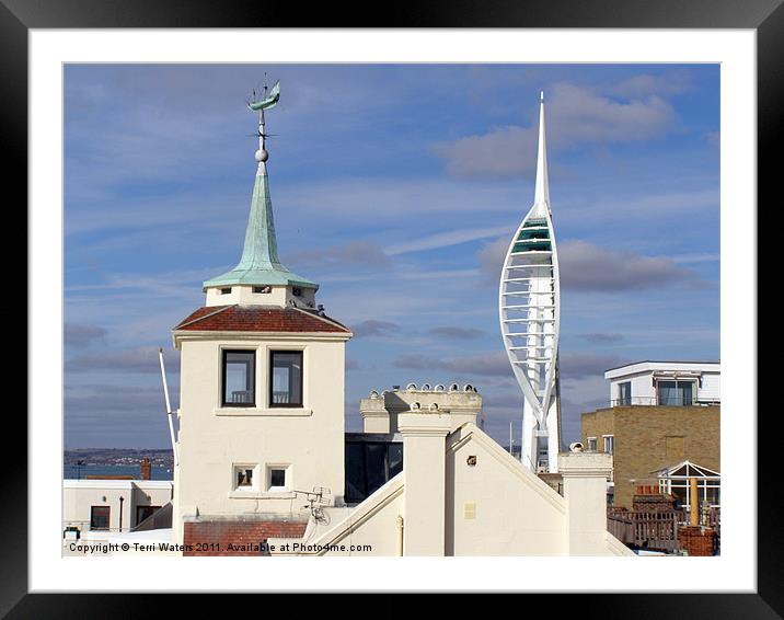 Tower House & Spinnaker Tower Framed Mounted Print by Terri Waters