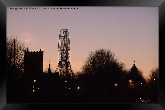 Bristol Church Ferris Wheel sihouette Framed Print by Terri Waters