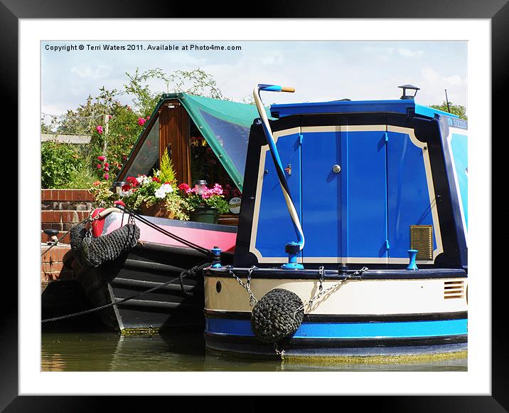 Pretty Narrow Boats Framed Mounted Print by Terri Waters