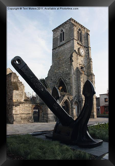 Holy Rood Church and the QE2 Anchor Framed Print by Terri Waters