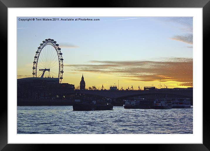 Sunset in London Framed Mounted Print by Terri Waters