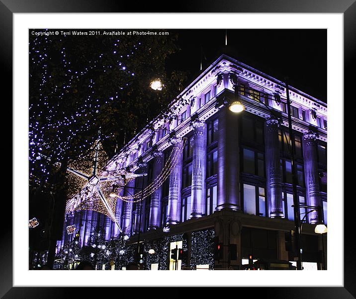 Selfridges: Christmas Time in London Framed Mounted Print by Terri Waters