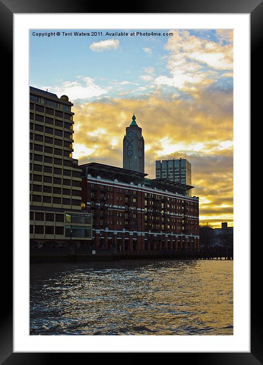 Golden Sunset Over London Framed Mounted Print by Terri Waters