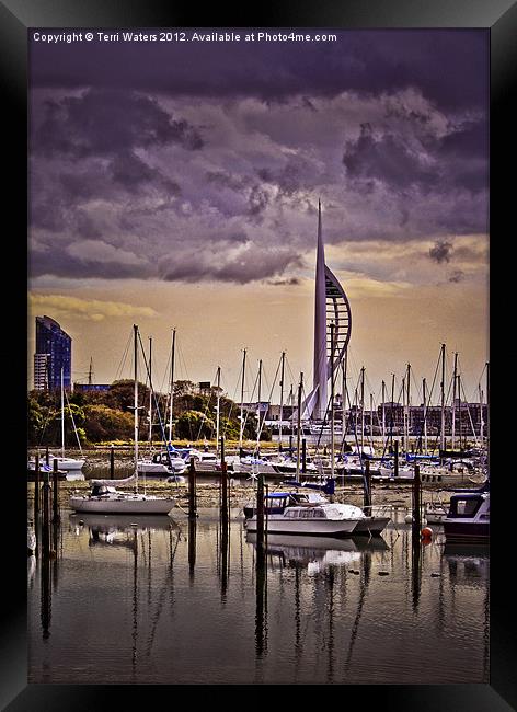 Spinnaker Tower from Priddy's Hard Framed Print by Terri Waters