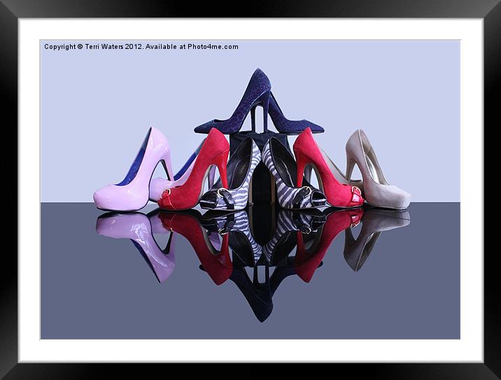 A Pyramid of Shoes Framed Mounted Print by Terri Waters