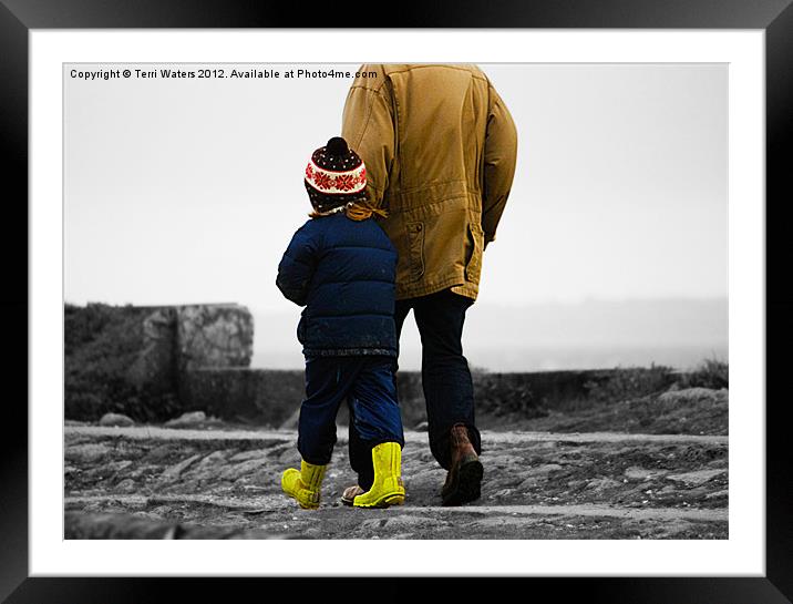 Walk With Me Daddy Framed Mounted Print by Terri Waters