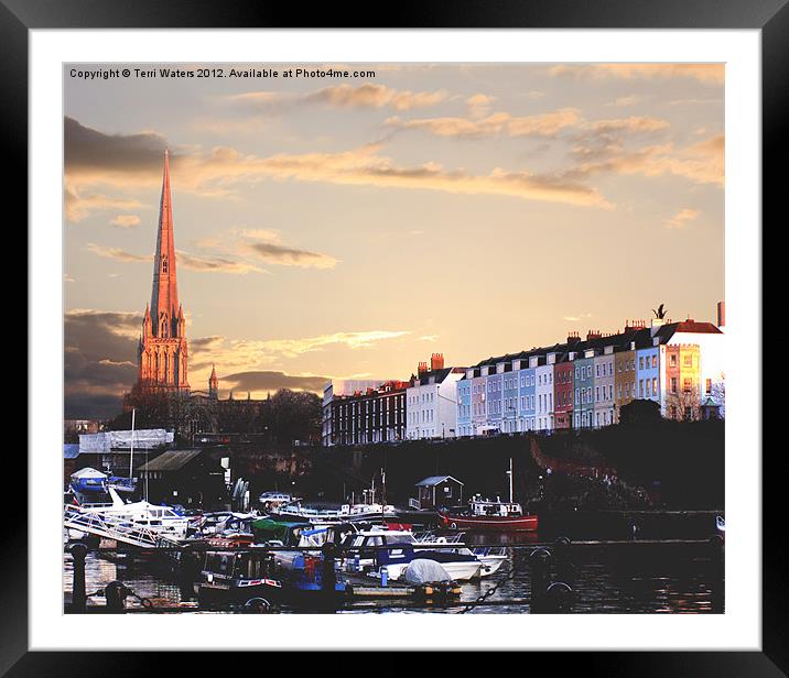 Sunset Over St Mary Redcliffe, Bristol Framed Mounted Print by Terri Waters