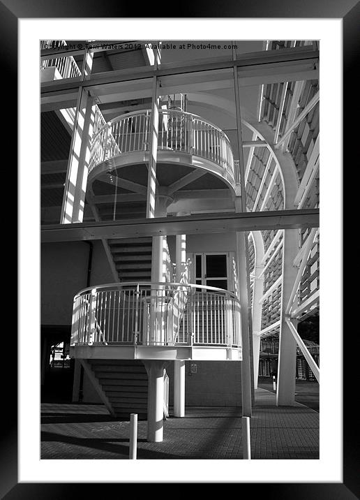 Pavilion Stairs at the Ageas Rose Bowl Framed Mounted Print by Terri Waters