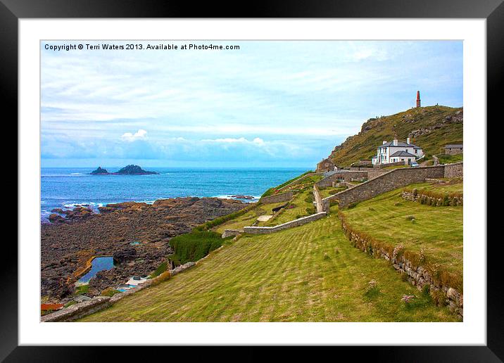 Cape Cornwall Framed Mounted Print by Terri Waters