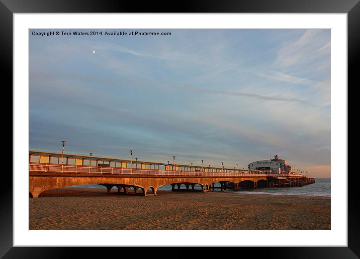 Moon Rise Over Bournemouth Pier Framed Mounted Print by Terri Waters