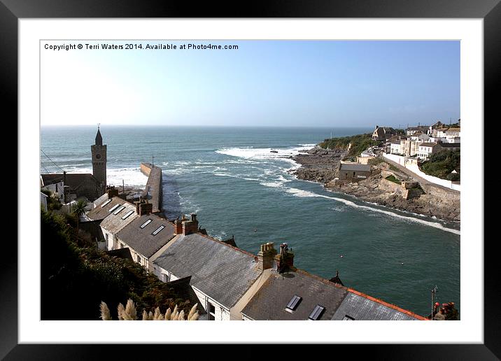 Rooftops of Porthleven Framed Mounted Print by Terri Waters