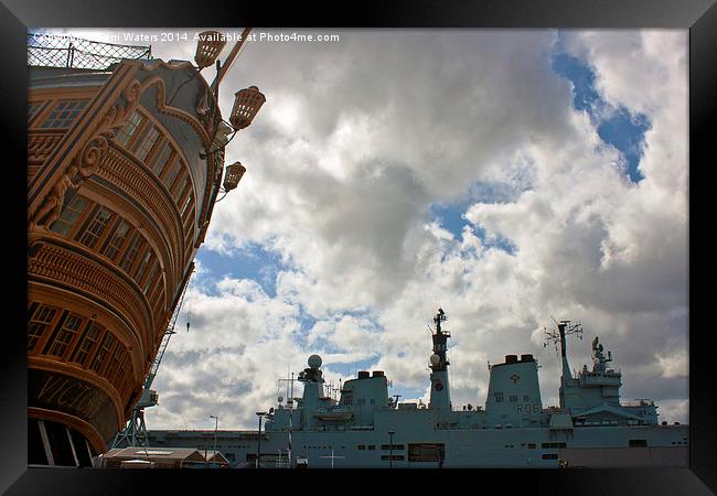  HMS Victory Overlooking HMS Illustrious Framed Print by Terri Waters