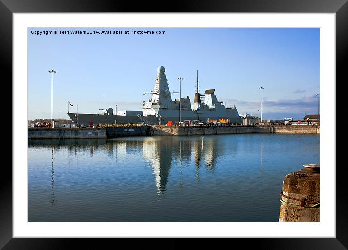  HMS Dauntless Framed Mounted Print by Terri Waters