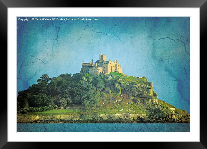 St Michael's Mount Textured  Framed Mounted Print by Terri Waters
