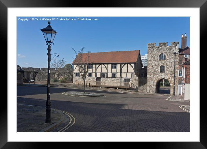 Westgate And Tudor Merchants Hall Southampton  Framed Mounted Print by Terri Waters