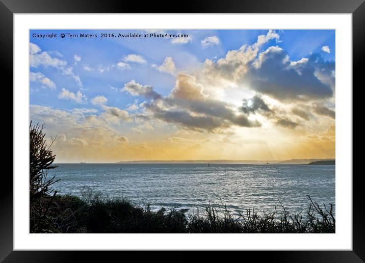 Across Falmouth Bay Cornwall Framed Mounted Print by Terri Waters