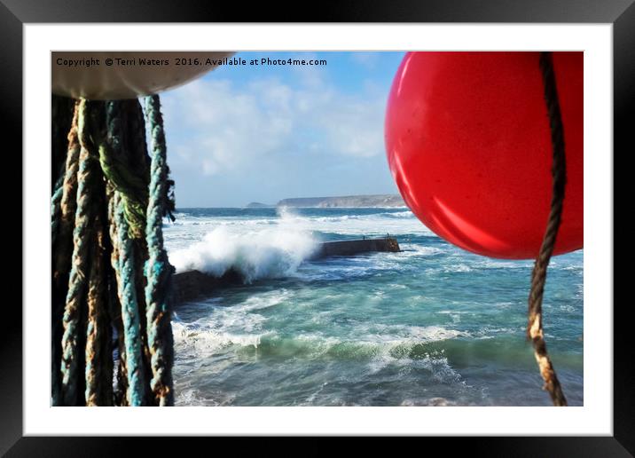 Wave at the Buoys  Framed Mounted Print by Terri Waters