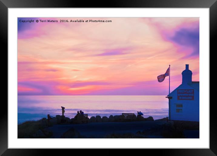 First & Last Refreshment House Surreal Sunset  Framed Mounted Print by Terri Waters