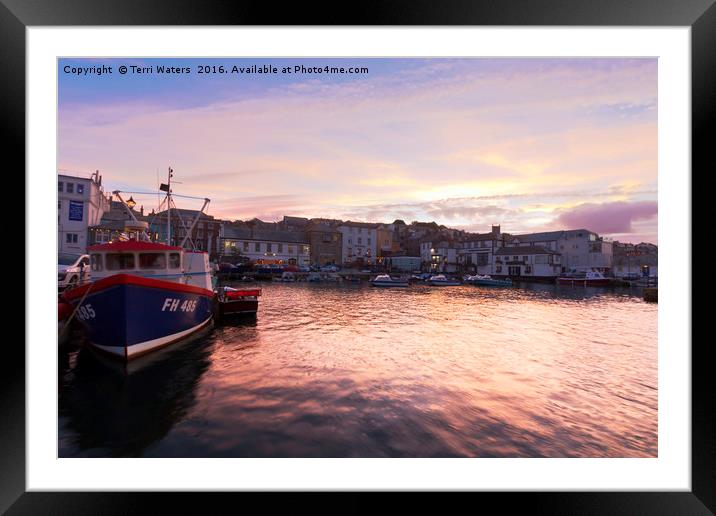 Sunset In Falmouth Framed Mounted Print by Terri Waters
