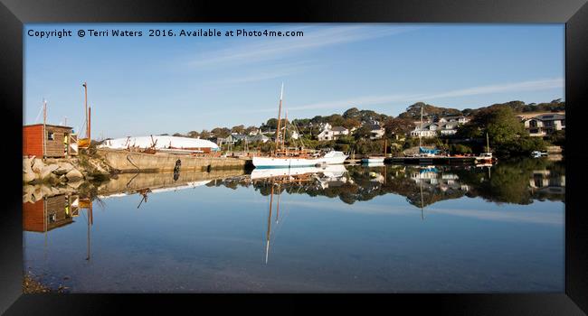 Mylor Boat Yard Panorama Framed Print by Terri Waters
