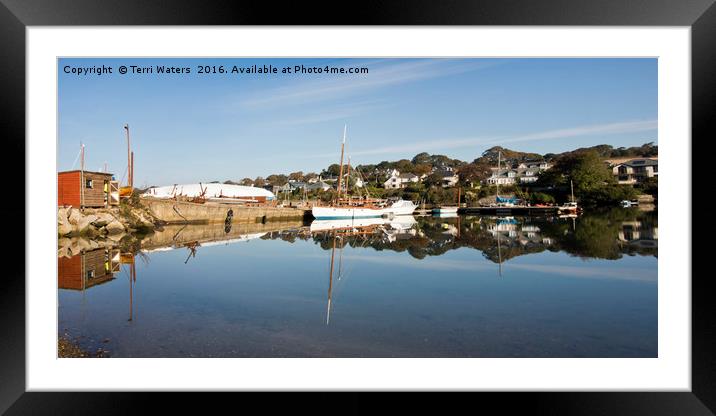 Mylor Boat Yard Panorama Framed Mounted Print by Terri Waters