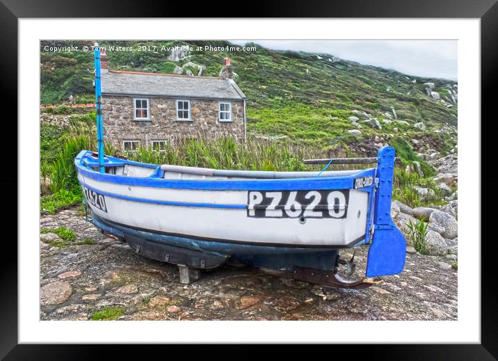 Penberth Fishing Boat Framed Mounted Print by Terri Waters