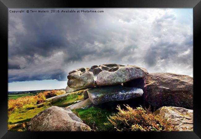 Cup and Saucer Rock Carn Brea Framed Print by Terri Waters