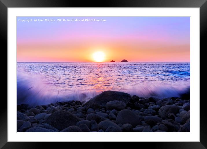 Sunset Tide Framed Mounted Print by Terri Waters