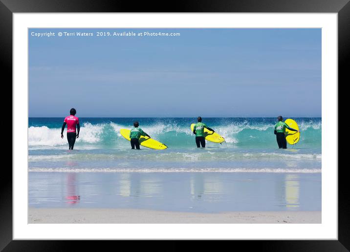 Beach Boys Go Surfing Framed Mounted Print by Terri Waters