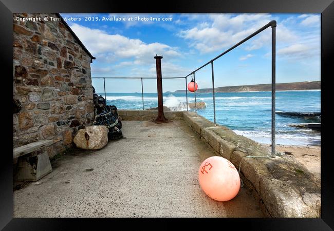 A Winter Day in Sennen Cove Framed Print by Terri Waters