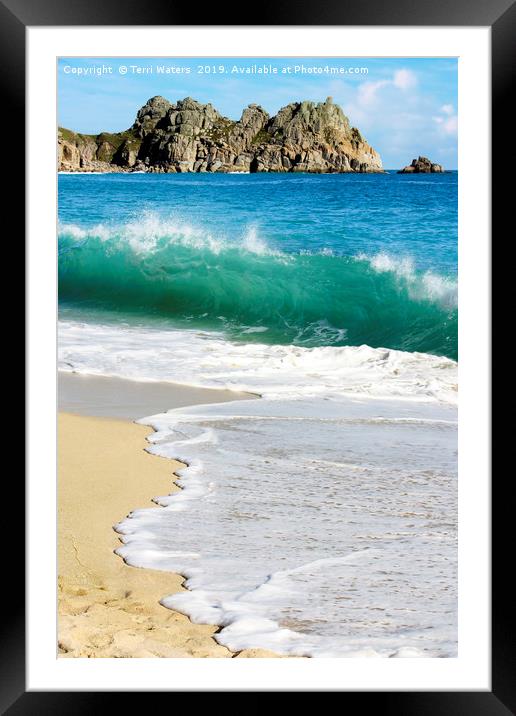 Logan Rock Porthcurno Cornwall Framed Mounted Print by Terri Waters