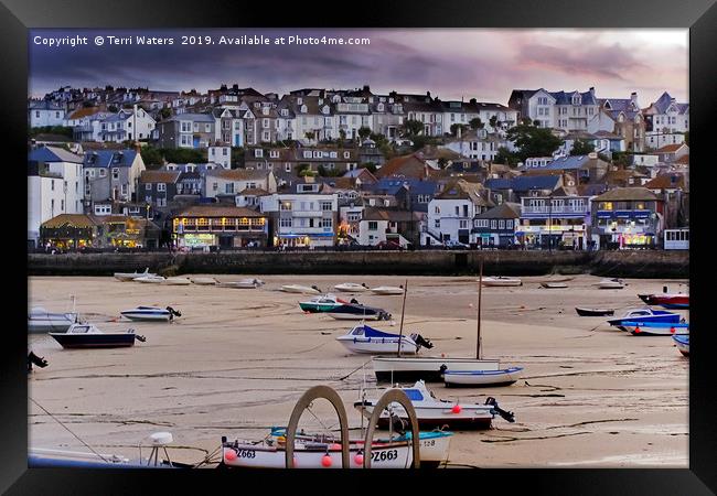 St. Ives At Dusk Framed Print by Terri Waters
