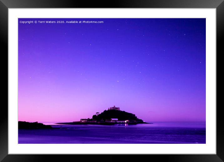 St Michael's Mount at Night Framed Mounted Print by Terri Waters