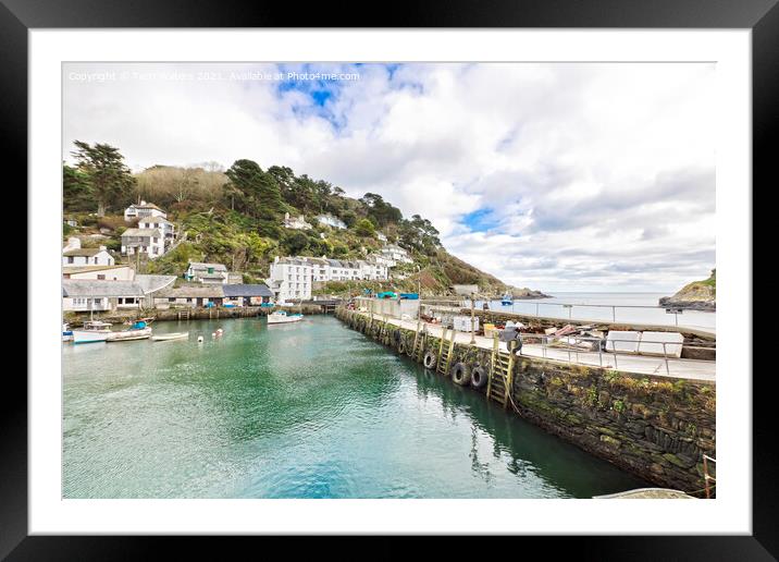 Polperro Outer Harbour Framed Mounted Print by Terri Waters